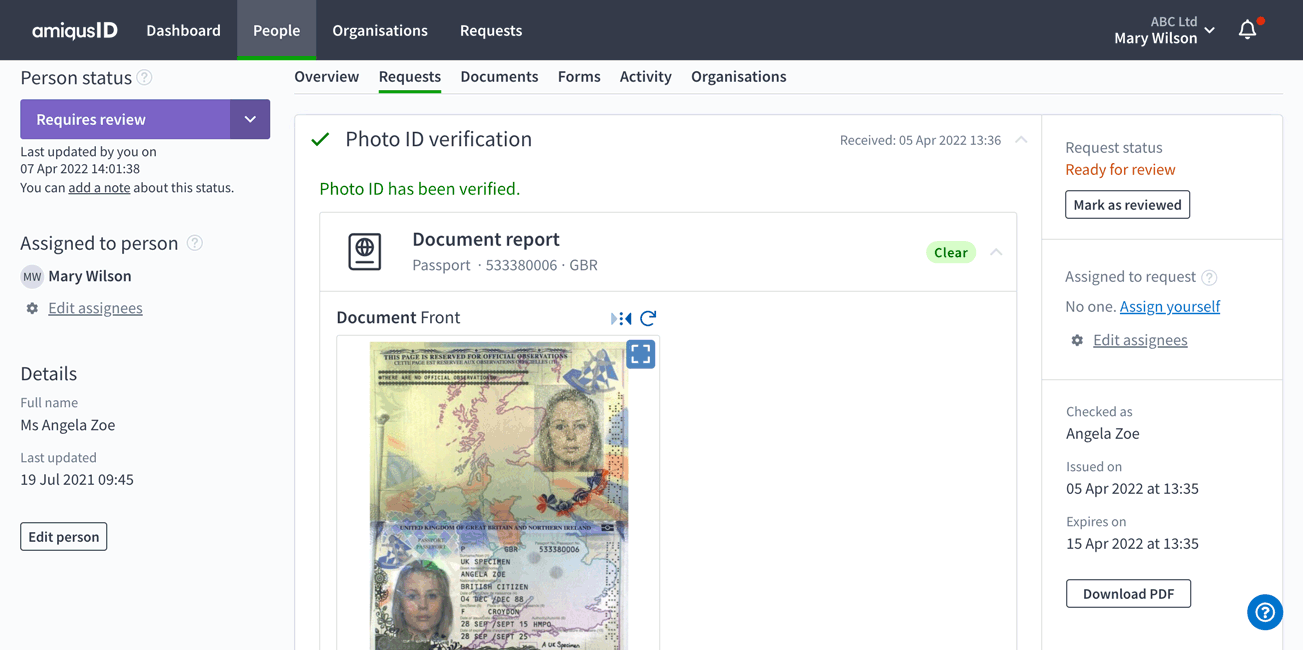 Animation showing how the new image expander option works for photo ID images.